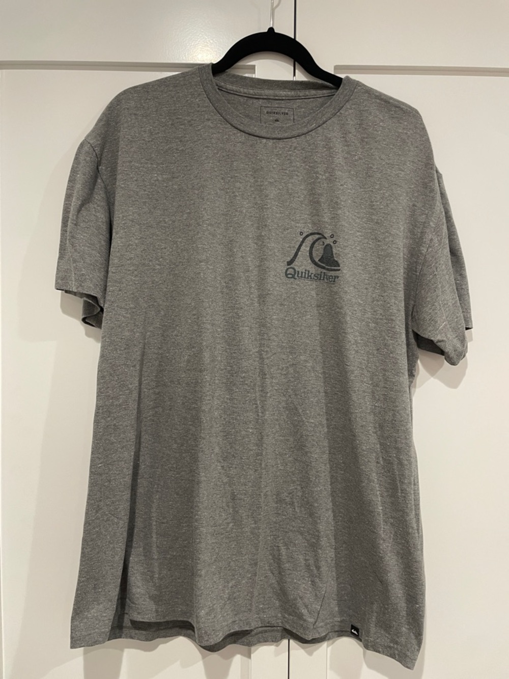 Quiksilver Men's Heather Gray Small Logo Crew Tee
